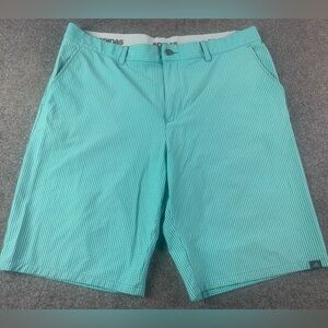 Adidas Mens Flat Front 10” Golf Shorts Size 38 Green/Blue